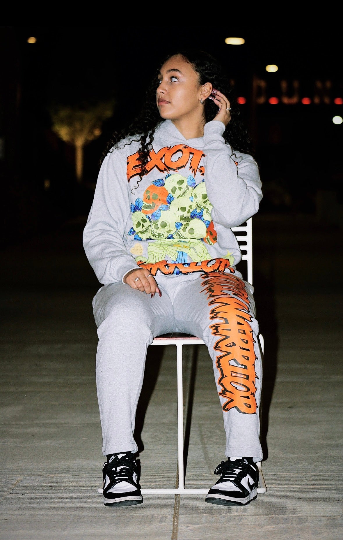 Grey Skull Sweatpants