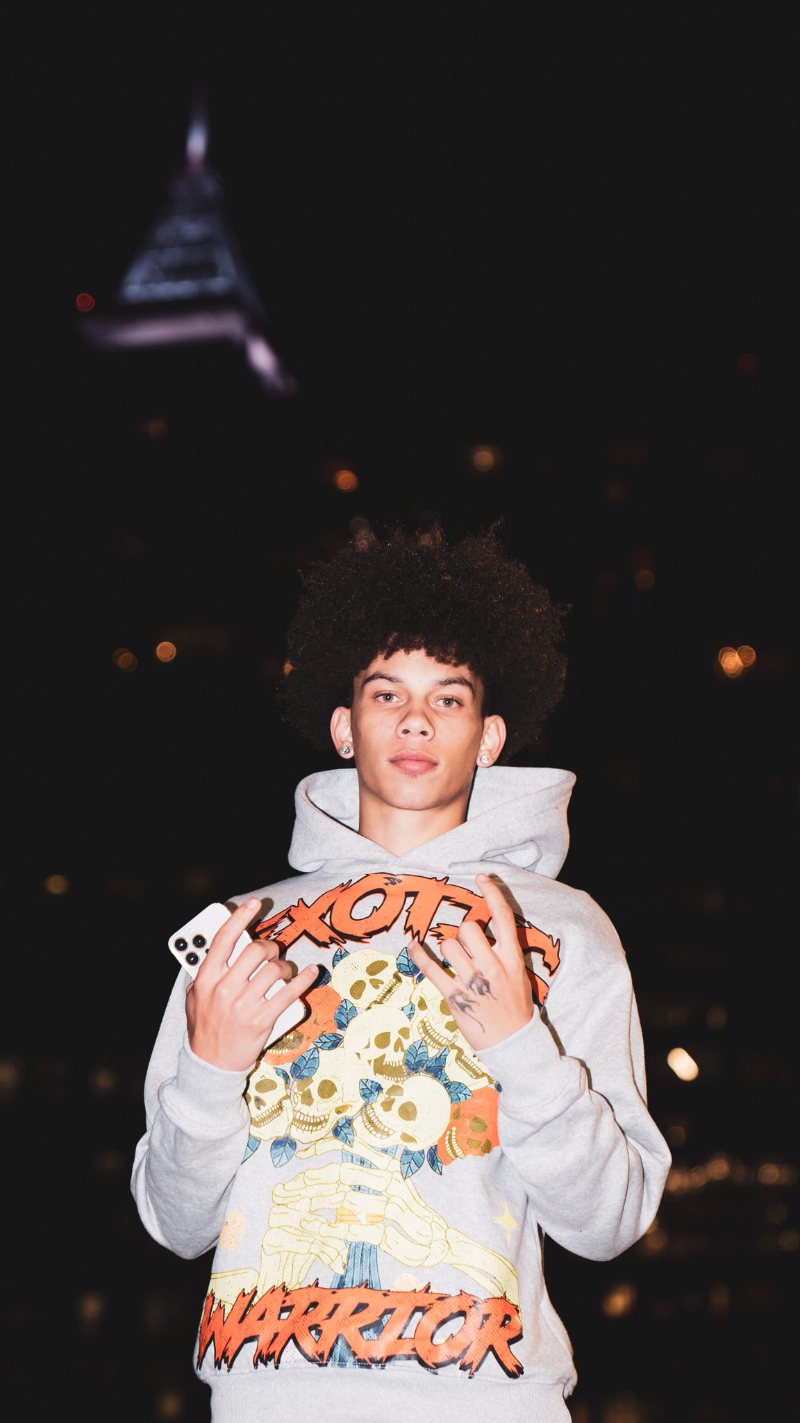 Grey Exotic Warrior Hoodie